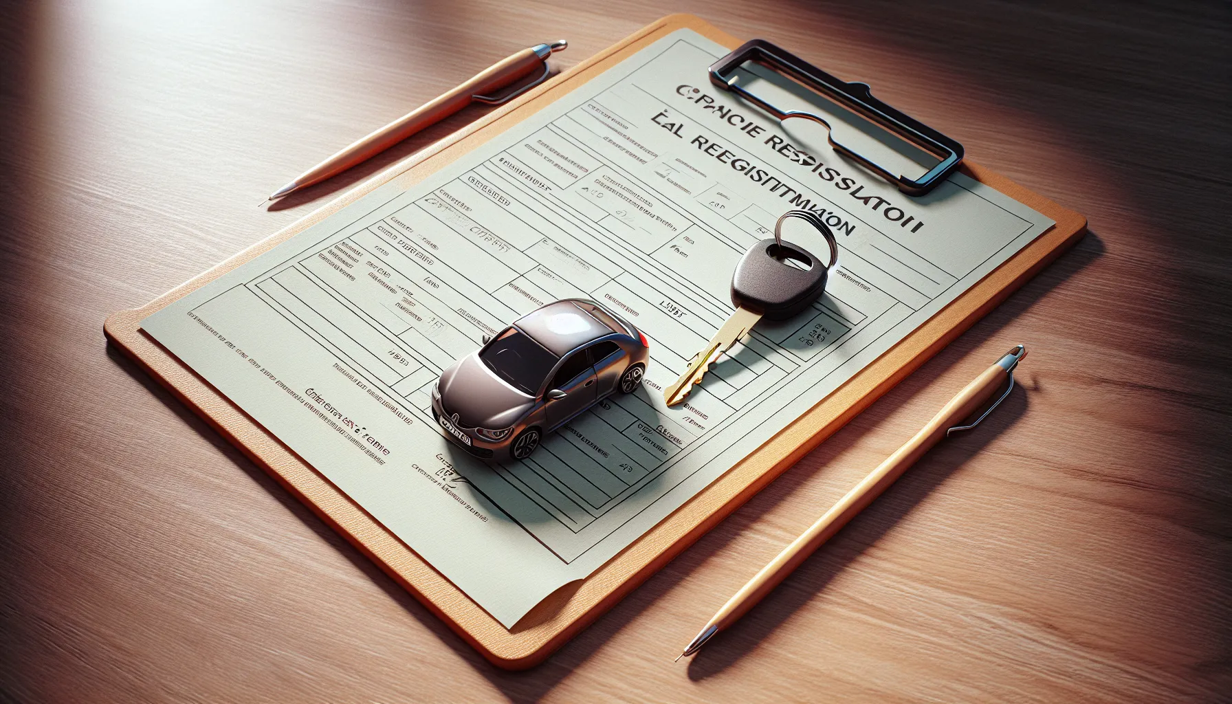 Carte grise française et clés de voiture, démarches contrôle technique