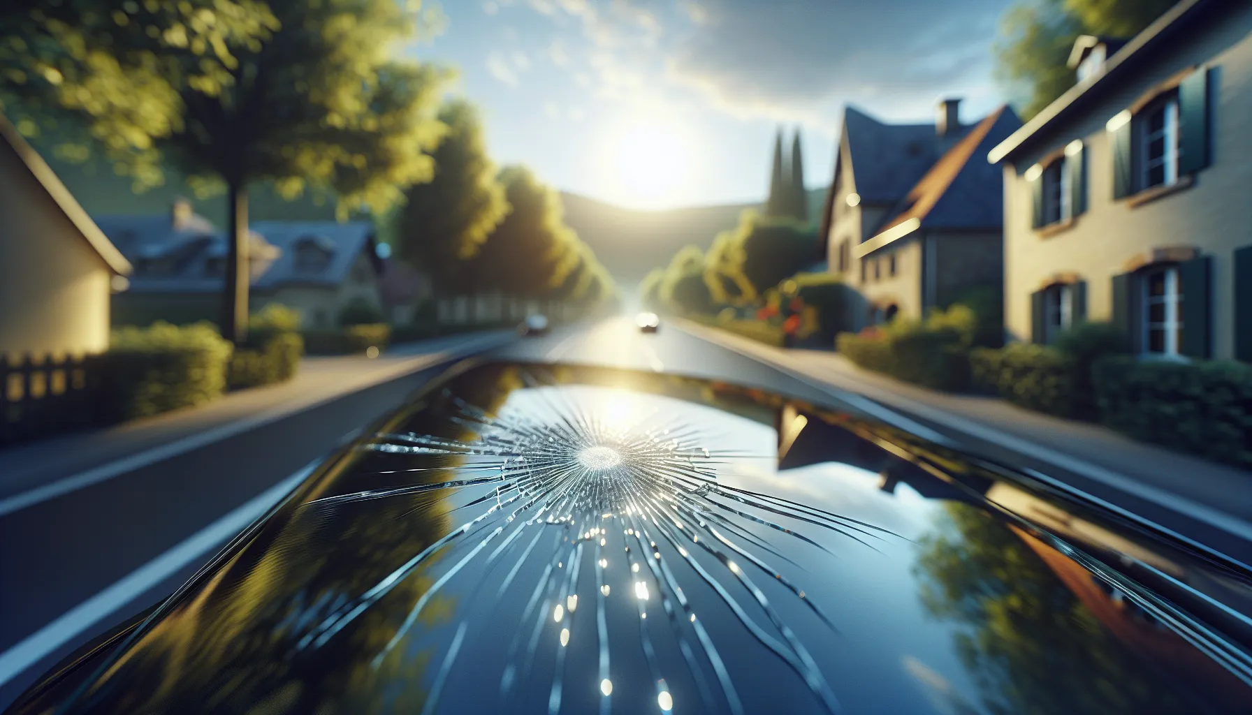 Fissure sur pare-brise de voiture avant contrôle technique